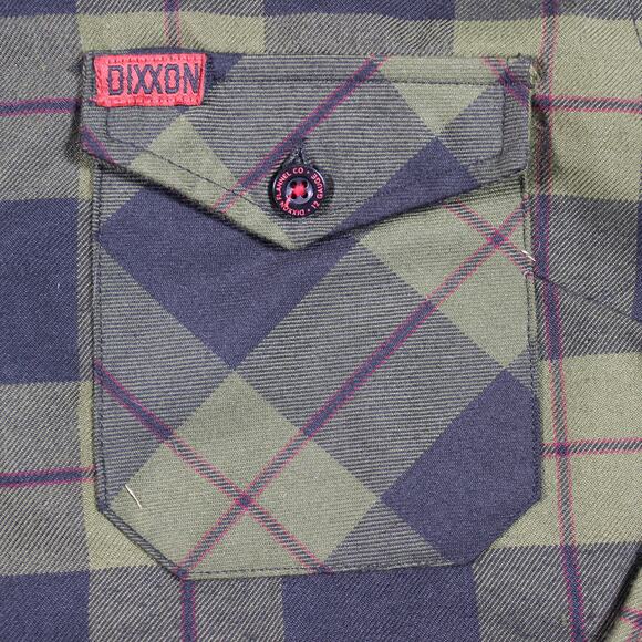 Dixxon Flannel 12 Gauge Womens Medium Green Black Plaid Button Up D Tech - Picture 2 of 7